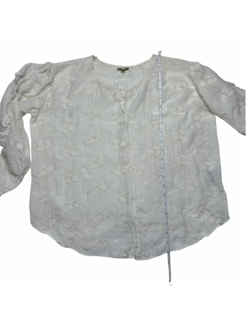 Anthropologie Talitha Women’sWhite Embroidered Blouse Small Boho Coquette Silk - Picture 8 of 9